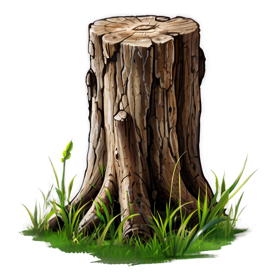 Tree Stump In Meadow Png Fus