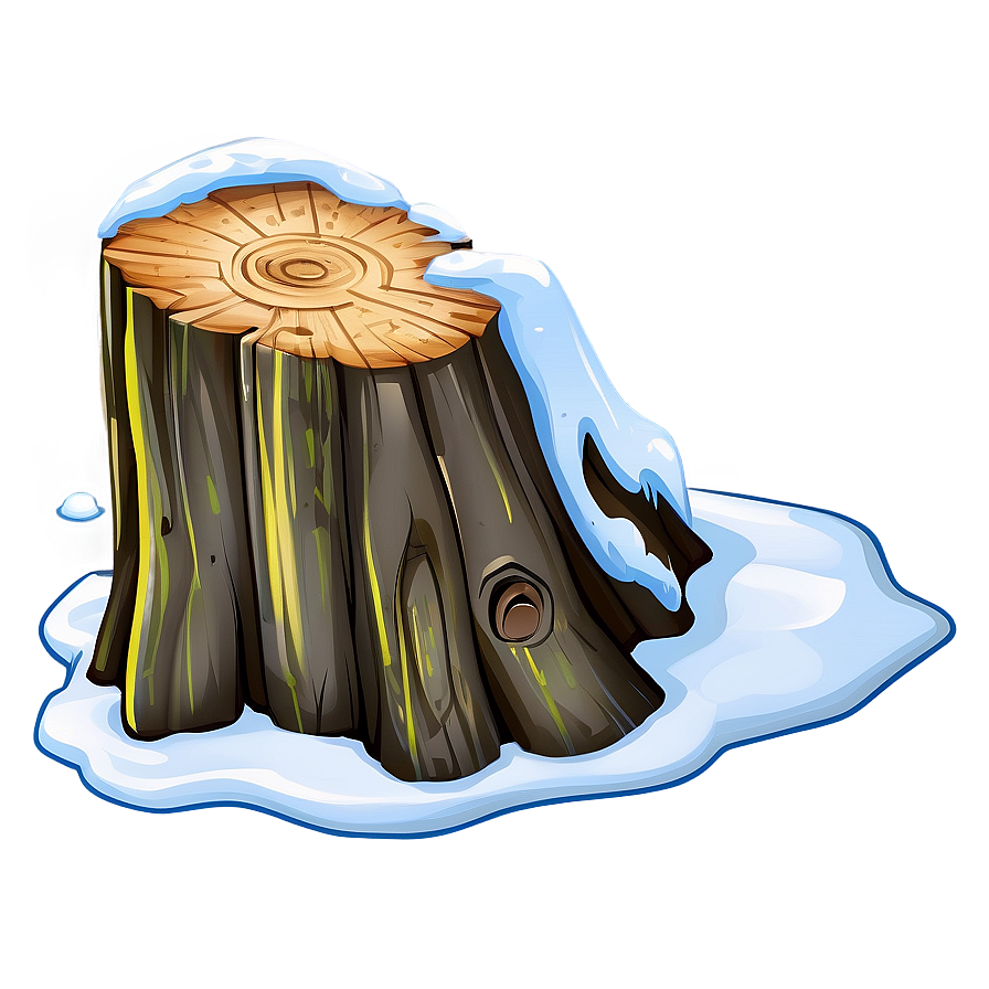 Tree Stump In Snow Png 06132024