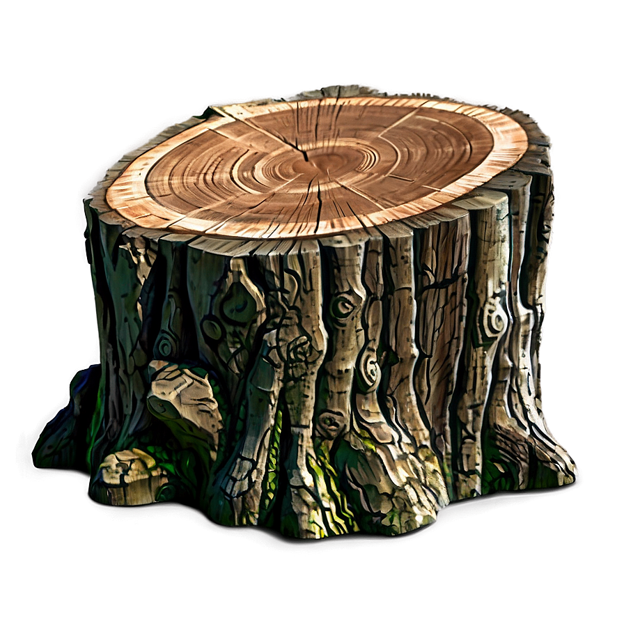 Tree Stump With Carvings Png Scv81