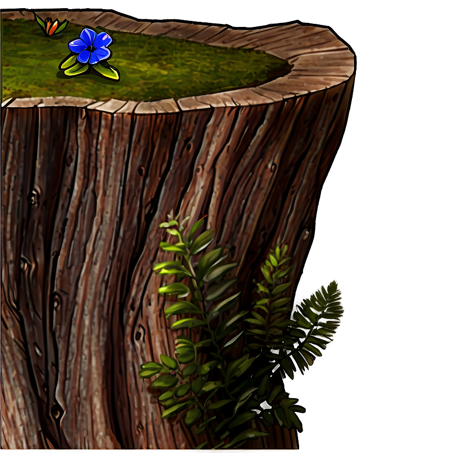 Tree Stump With Flowers Png 06132024