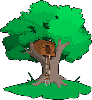 Treehouse Vector Illustration PNG with transparent background