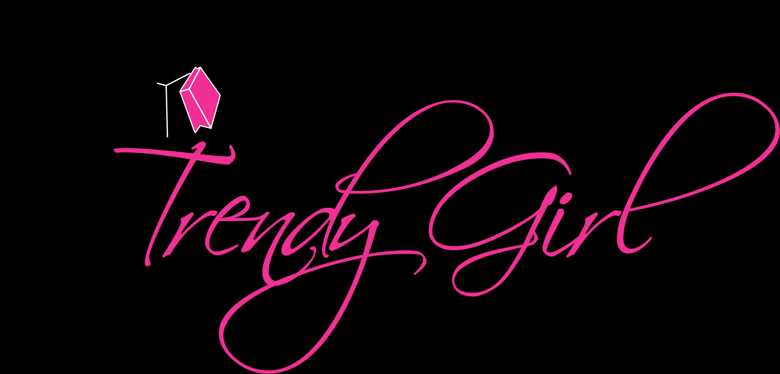 Trendy Girl Logo Pink Scripton Black