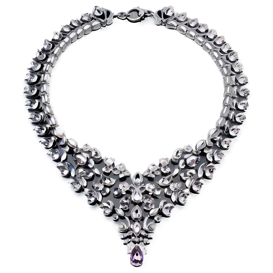 Trendy Silver Necklace Png 74