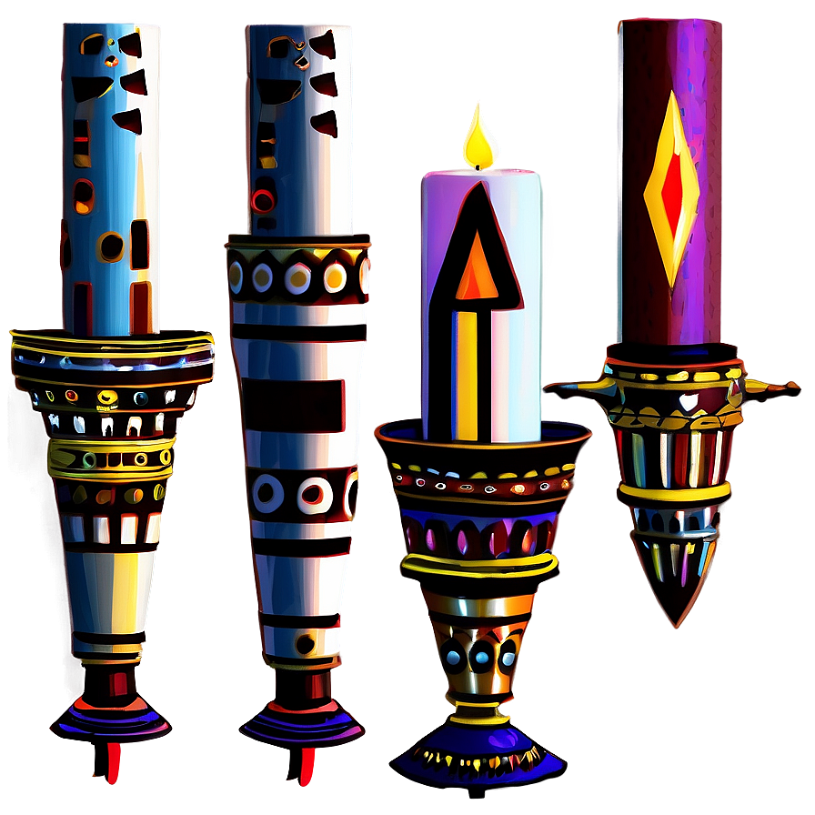 Tribal Candleurstick Motif Png Ceq