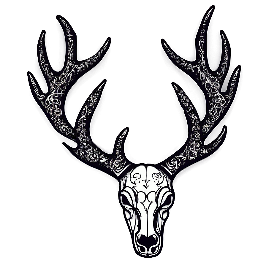 Tribal Deer Antler Tattoo Design Png Bed11