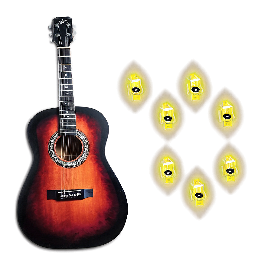 Tribal Design Acoustic Guitar Png 28