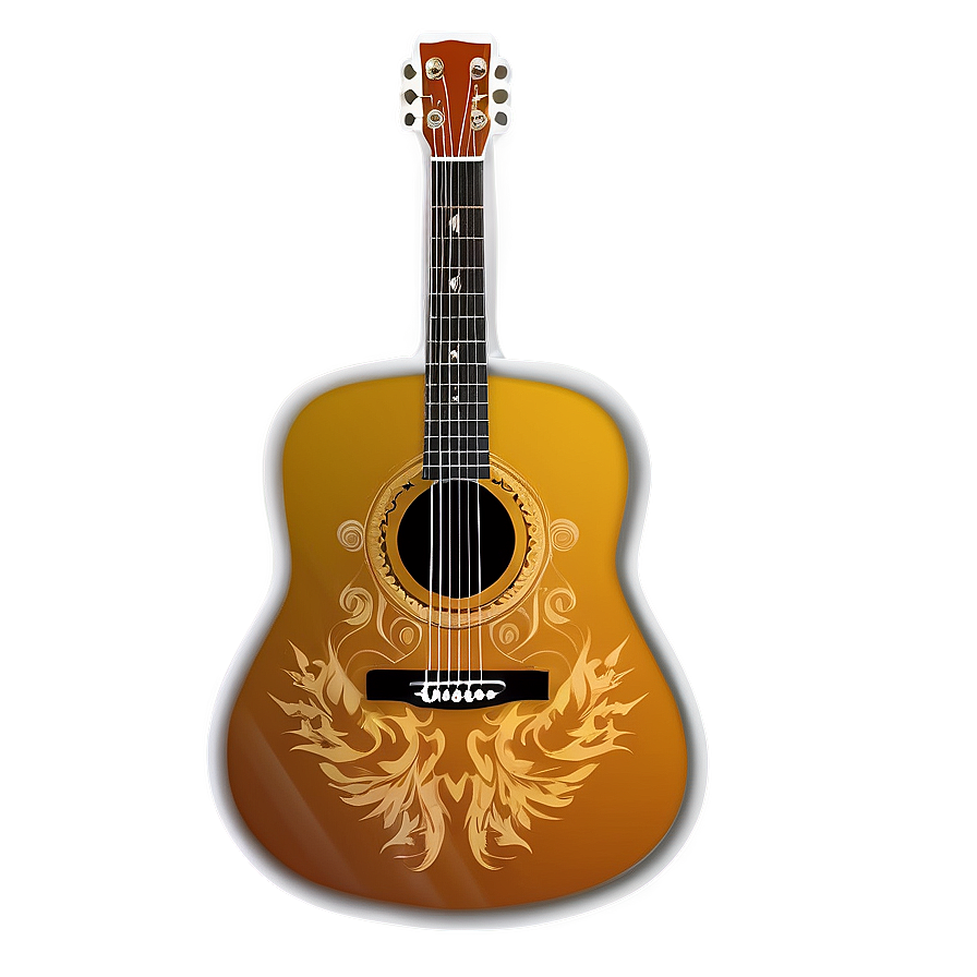 Tribal Design Acoustic Guitar Png Wtl