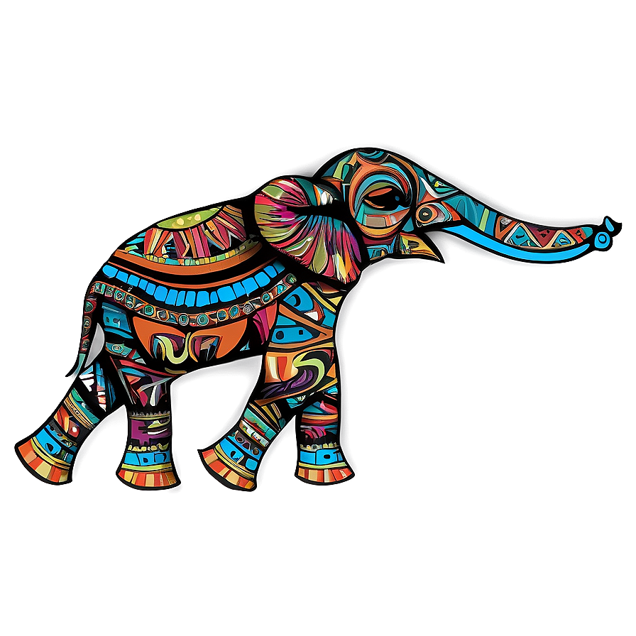 Tribal Elephant Design Png 05032024