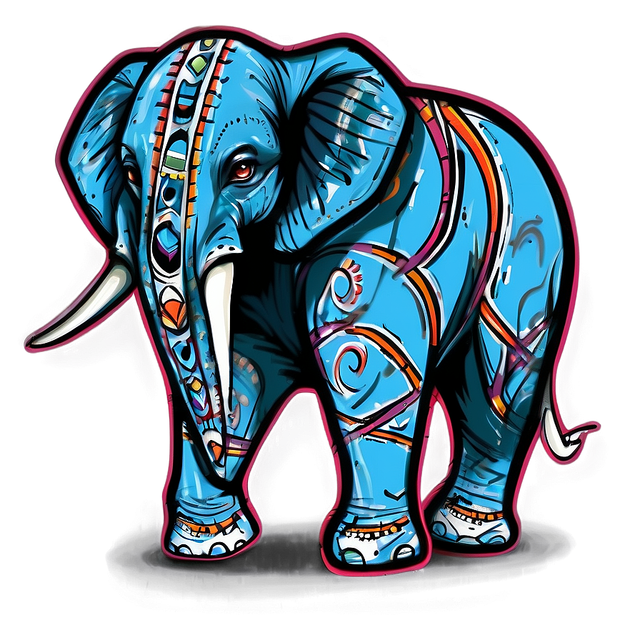 Tribal Elephant Design Png 05032024