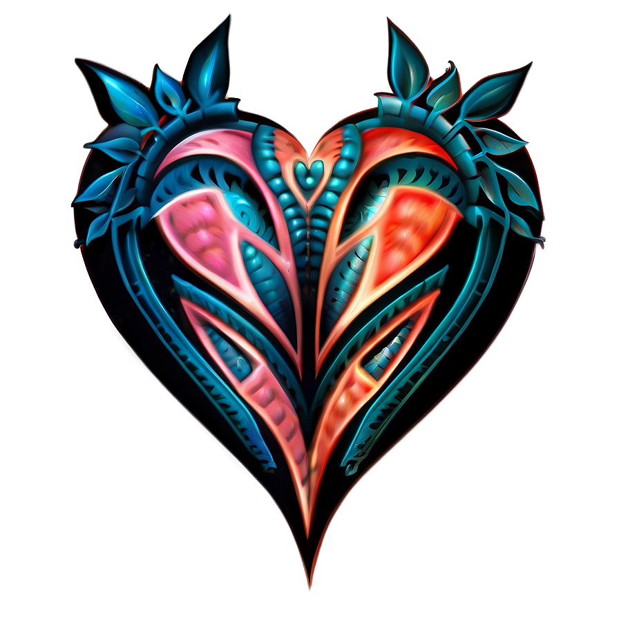 Tribal Heart Tattoo Design PNG tjv60 PNG image with a transparent background, free high-resolution download