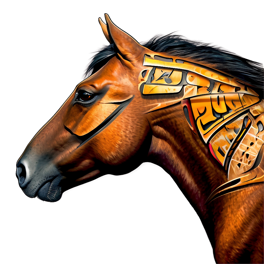 Tribal Horse Head Tattoo Png Ajq82