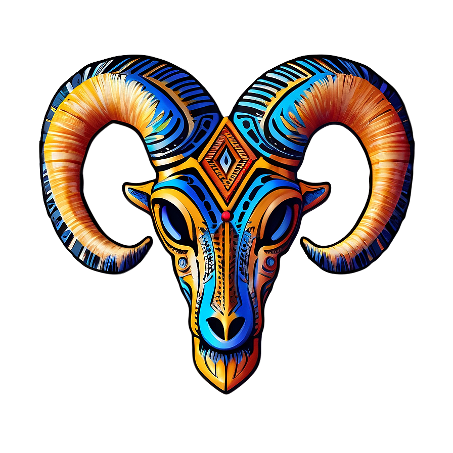 Tribal Ram Head Tattoo Png Jqw10