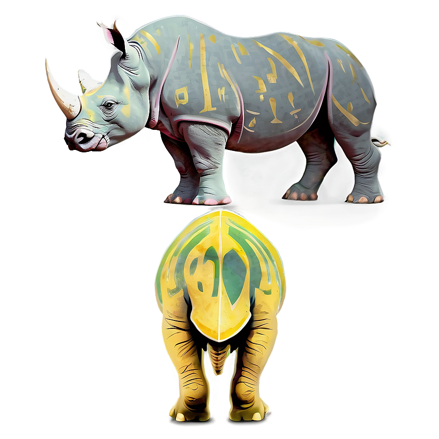 Tribal Rhino Tattoo Design Png 40