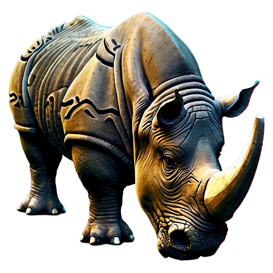 Tribal Rhino Tattoo Design Png Alg58