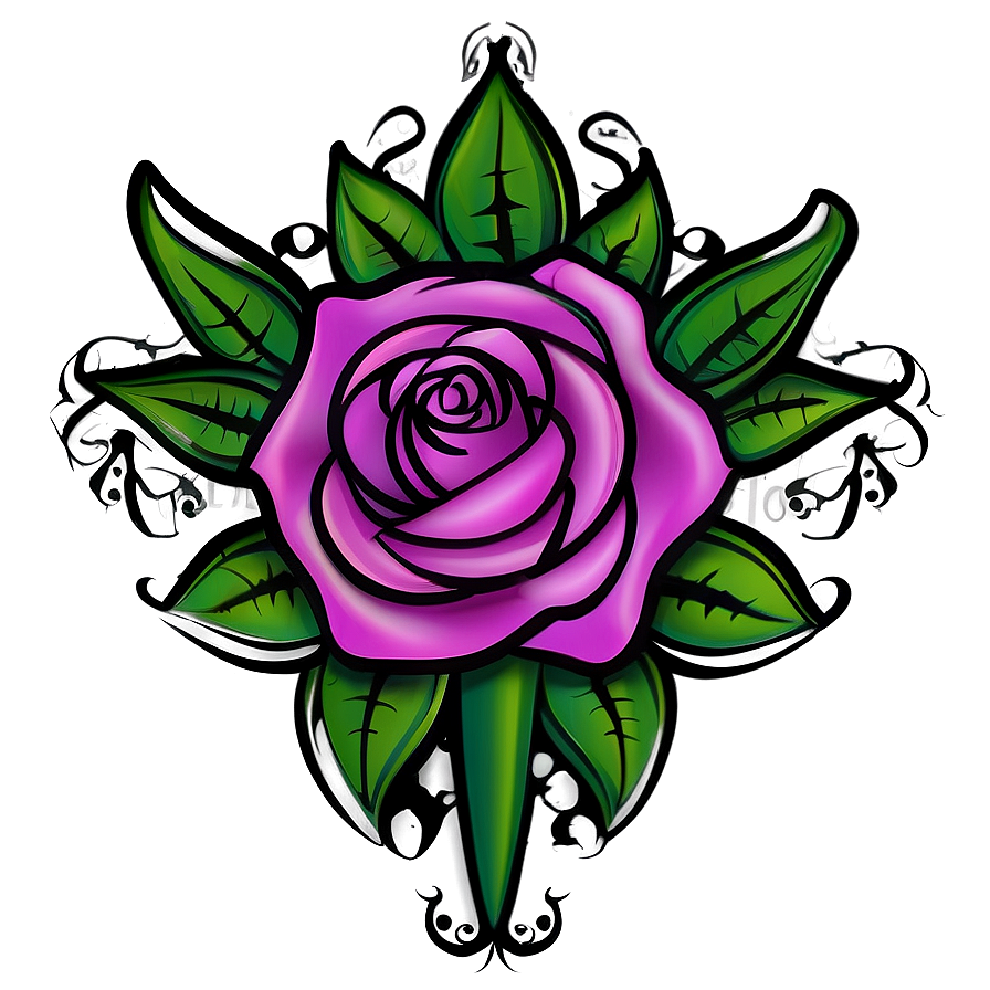 Tribal Rose Tattoo Outline Png Ump