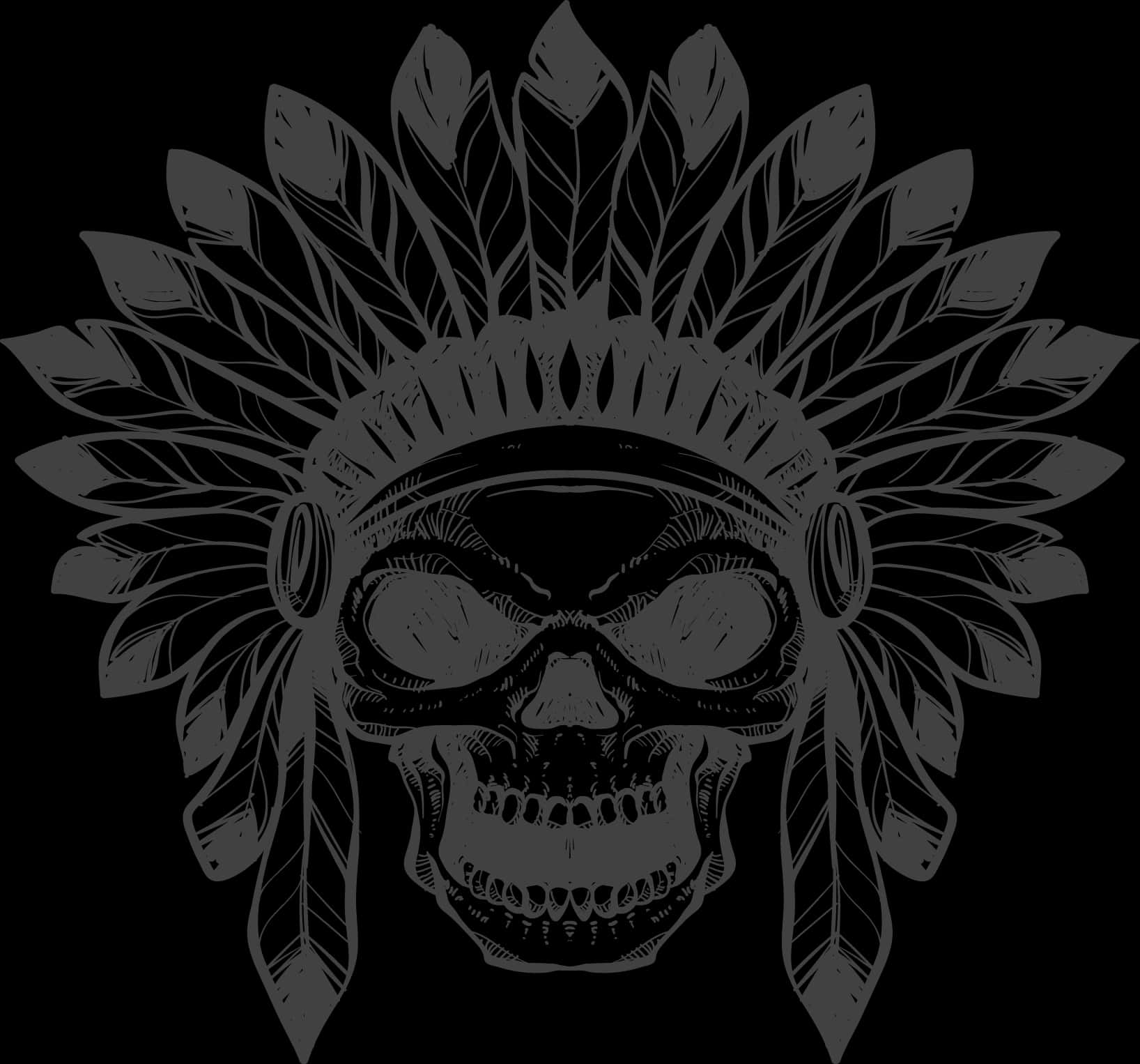 Tribal Skull Headdress Artwork