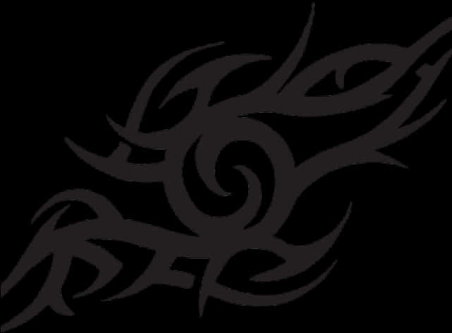 Tribal Tattoo Design Black Silhouette