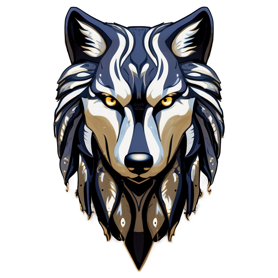 Tribal Wolf Face Tattoo Design Png Rxy