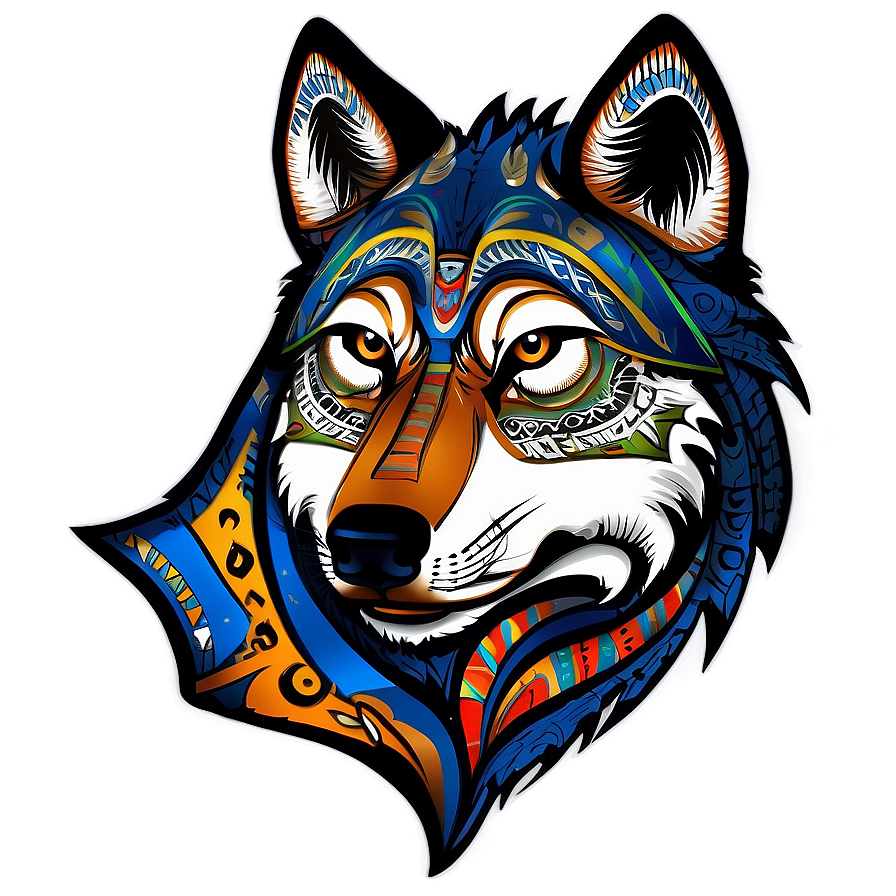 Tribal Wolf Head Design Png Fvr