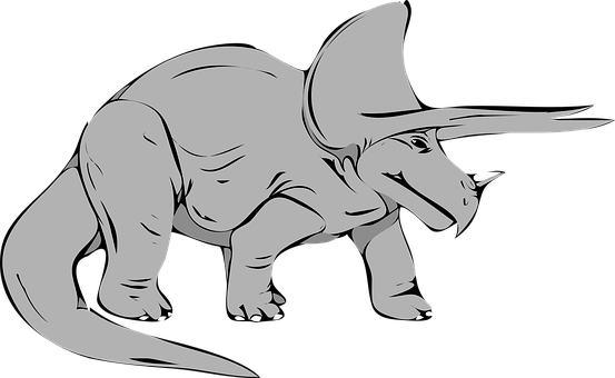 Triceratops Silhouette Art PNG with transparent background