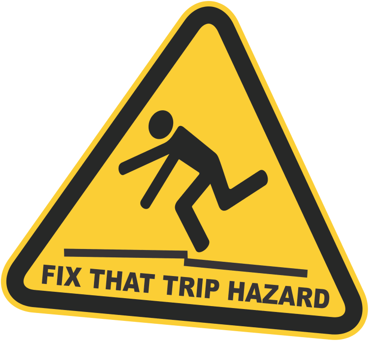 Trip Hazard Warning Sign