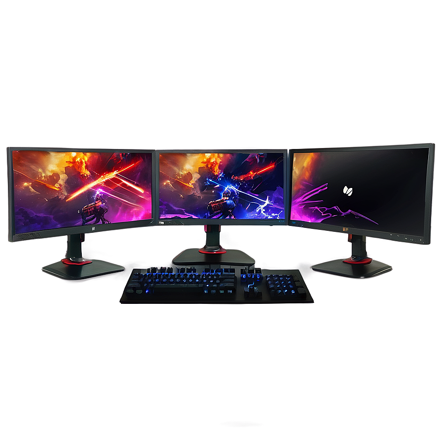 Triple Monitor Gaming Setup Png 89