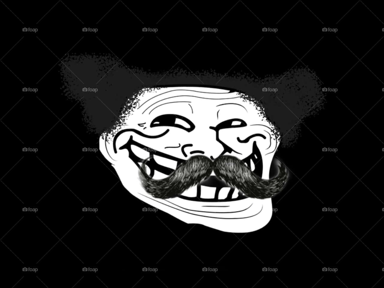 Trollface Meme Black Background