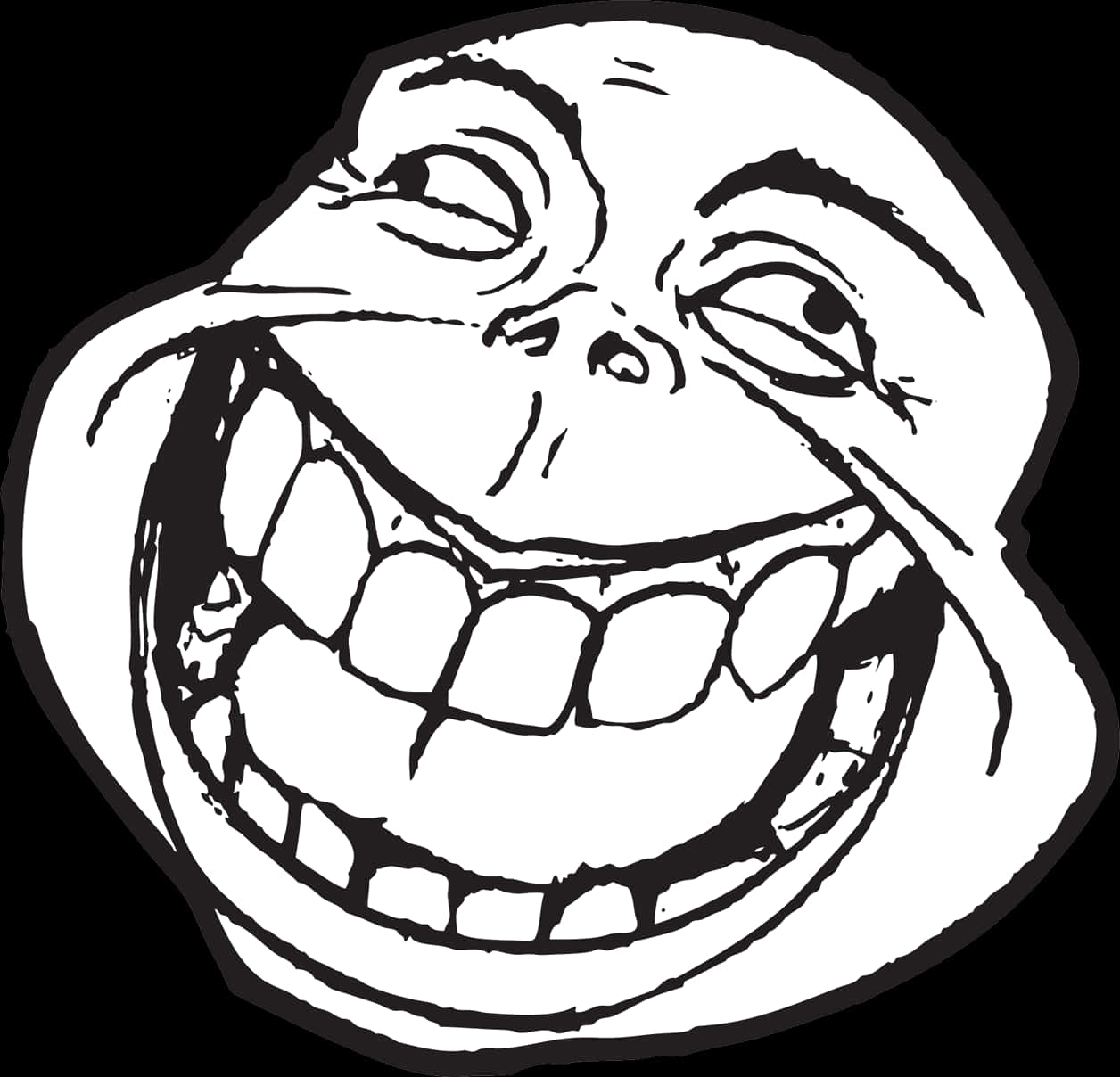 Trollface Meme Blackand White