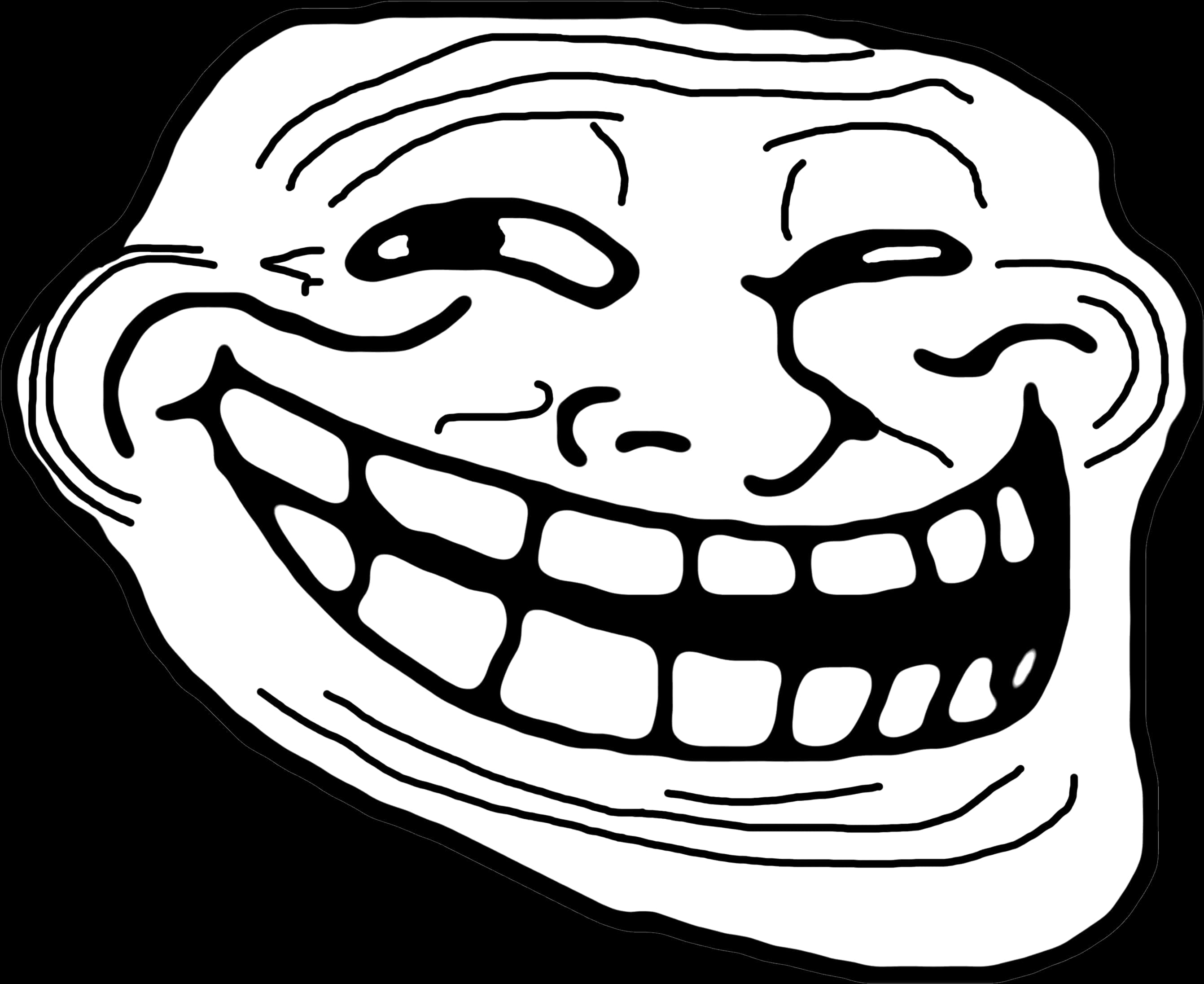 Trollface Meme Classic Blackand White