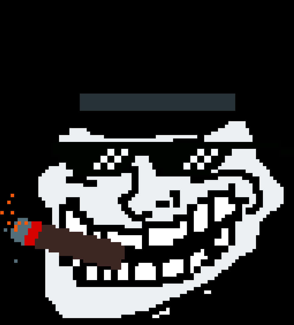 Trollface Smoking Pixel Art