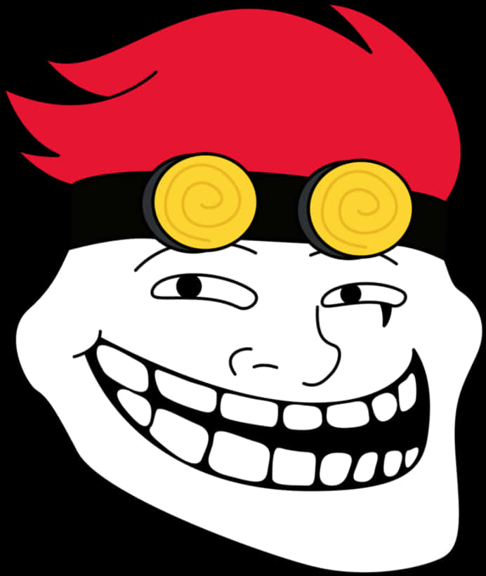 Trollface_with_ Red_ Hair_and_ Goggles