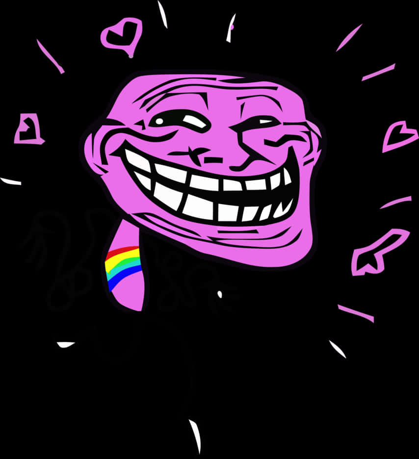 Trollfacewith Rainbow Tongue