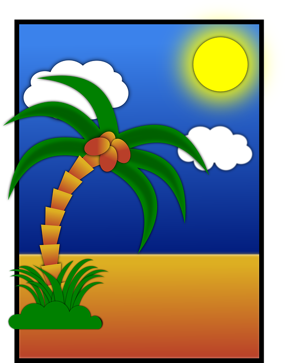 Tropical, Design, Background, Scene, Scenery, Evening - Nature Art Clipart, HD Png Download PNG with transparent background