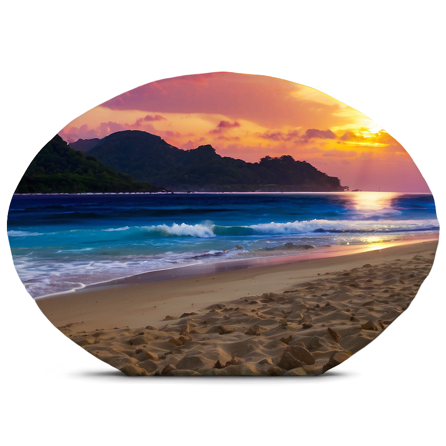 Tropical Beach Sunset PNG baq12 PNG with transparent background