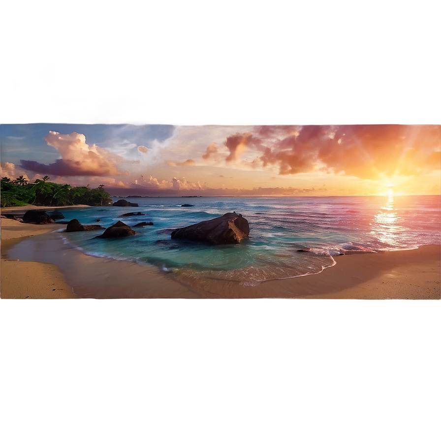 Tropical Beach Sunset PNG dpm34 PNG with transparent background