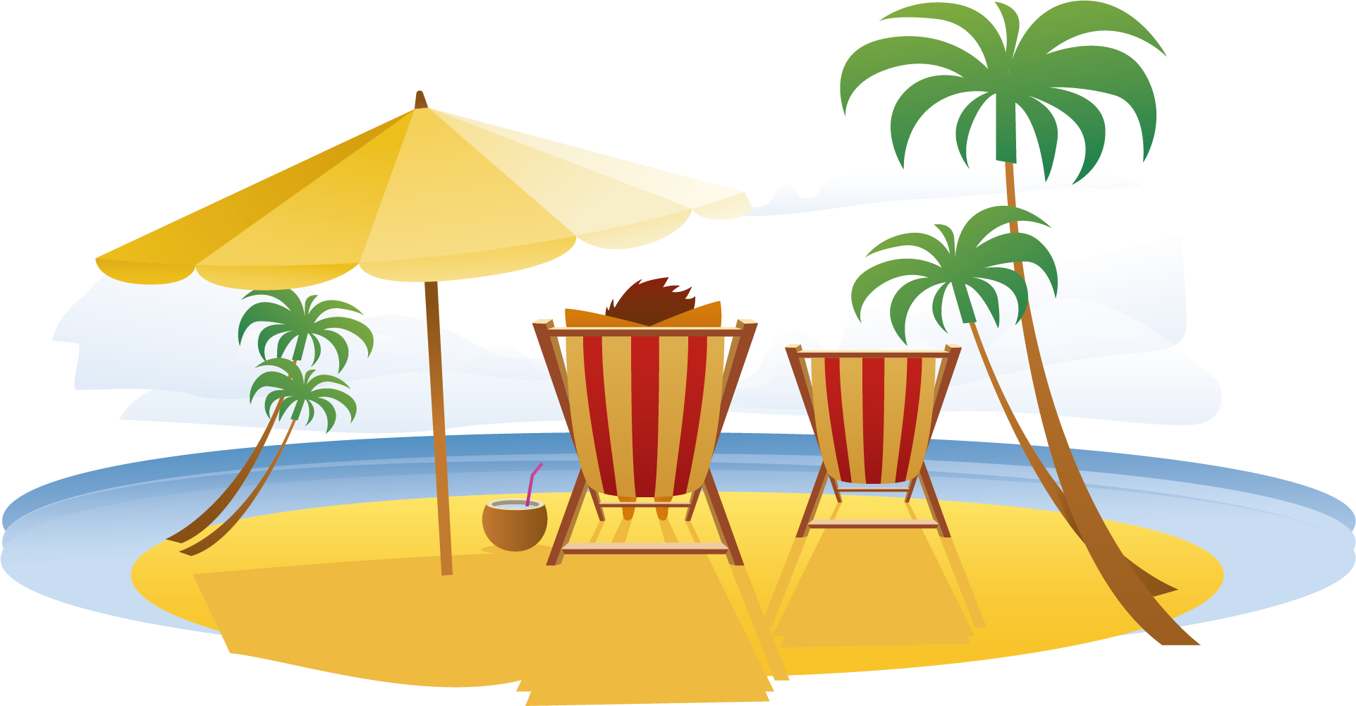 Summer Relax Travel Seaside Vacation Resort In Clipart - Summer Vacation Png, Transparent Png PNG with transparent background