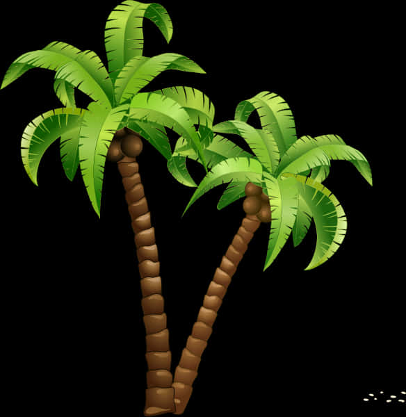 Tropical Coconut Trees Illustration