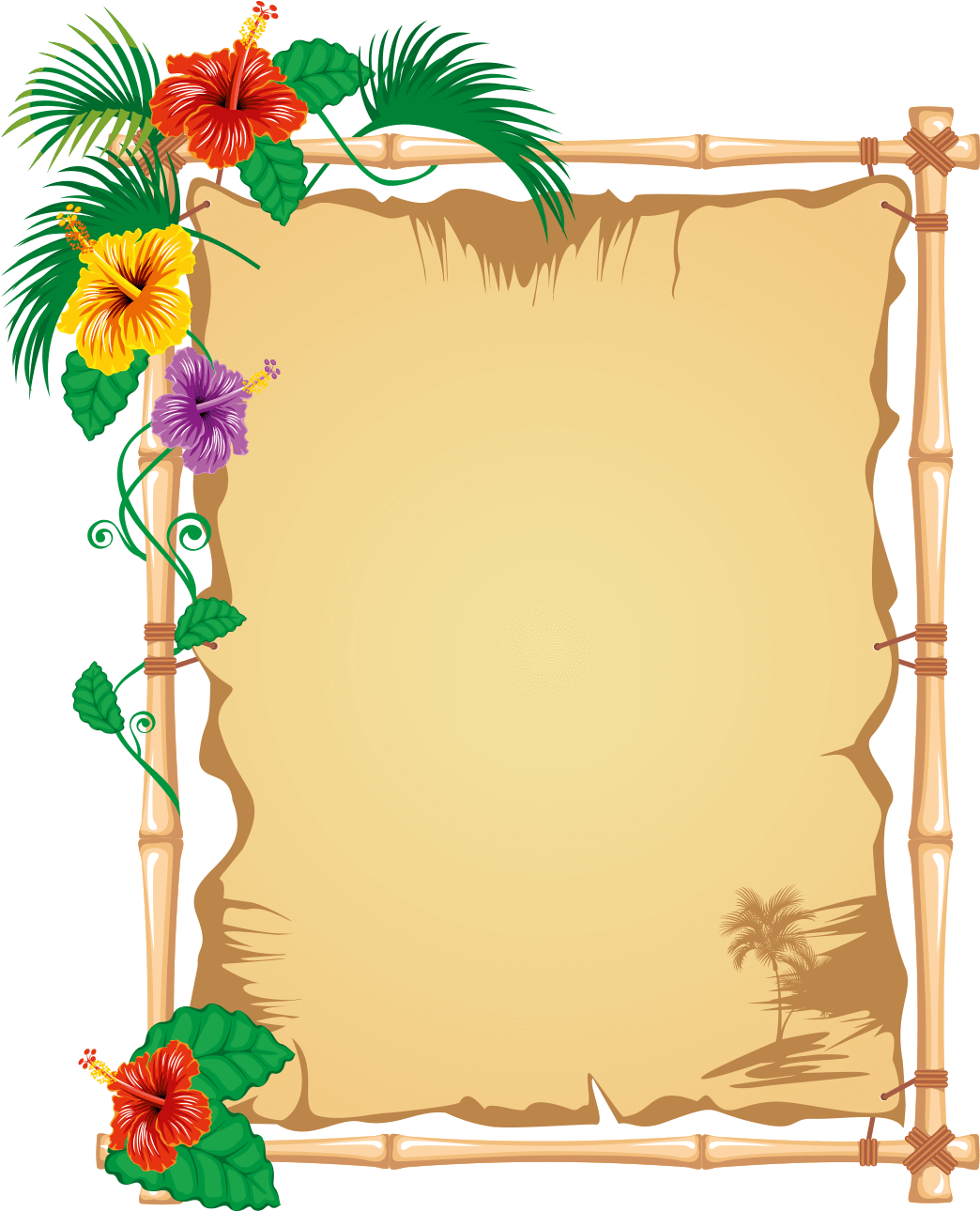 Transparent Caribbean Clipart - Tropical Flower Border Transparent, HD Png Download PNG with transparent background