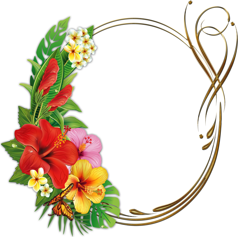 Tropical Floral Photo Frame Design