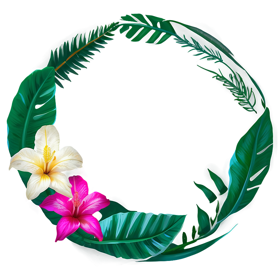 Tropical Flower Circle Png 30