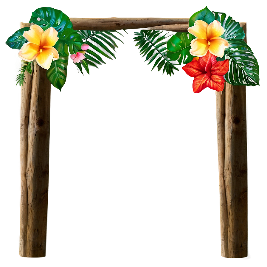 Tropical Flower Frame PNG 05252024 PNG with transparent background