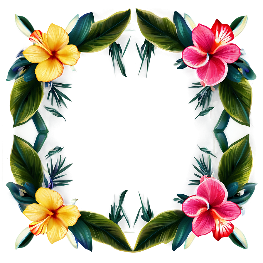 Tropical Flower Frame Png Gxv