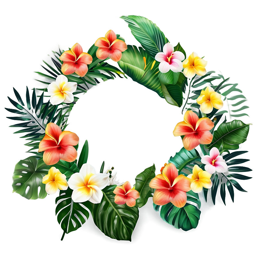 Tropical Flower Frame PNG qqu88 PNG with transparent background