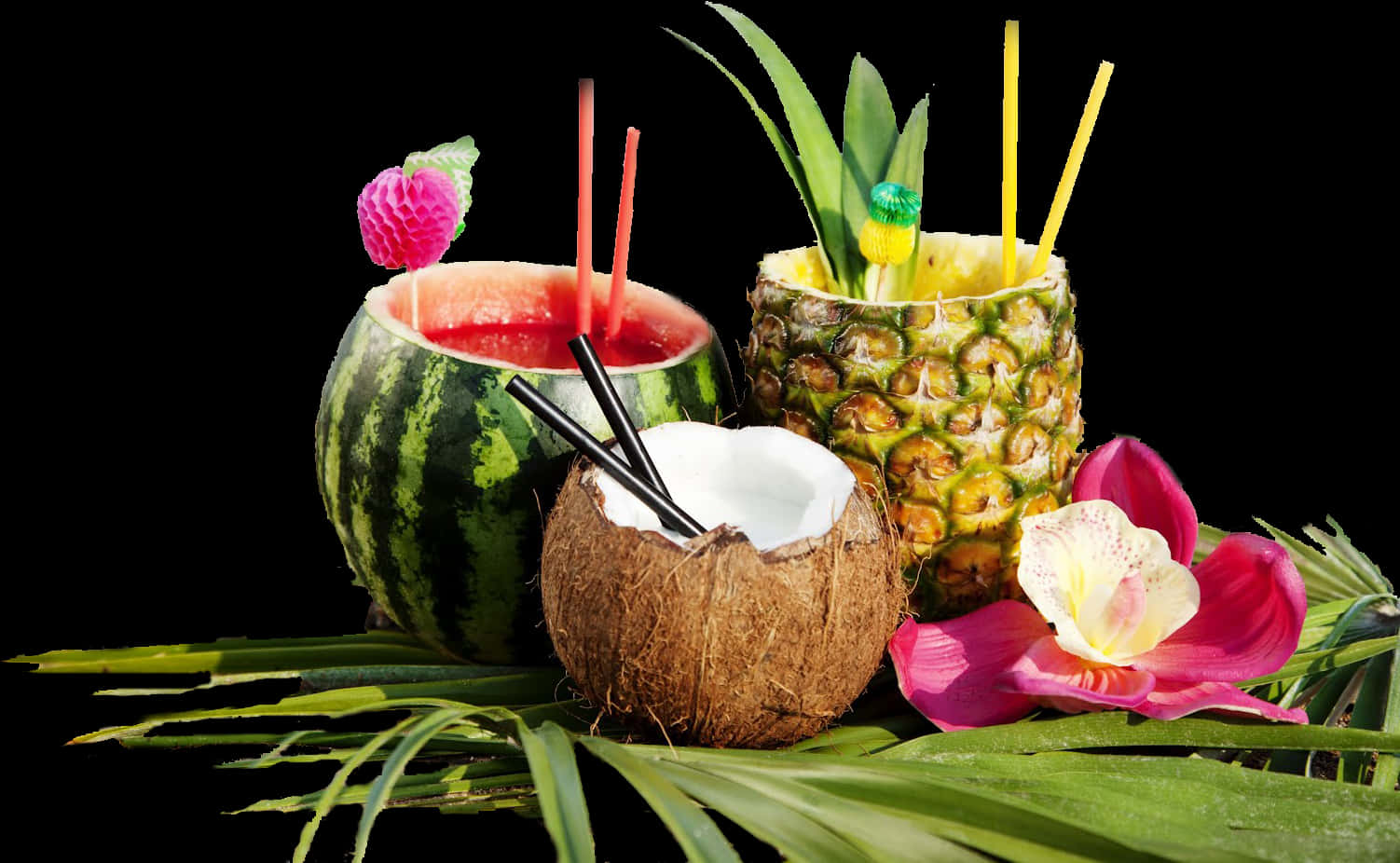 Tropical Fruit Drinks , Png Download - Tropical Drinks Coconut, Transparent Png PNG with transparent background