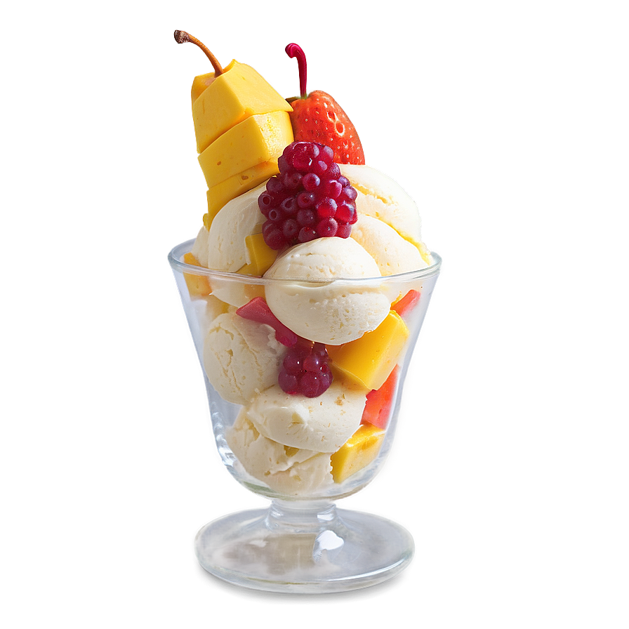 Tropical Fruit Ice Cream Sundae Png 4