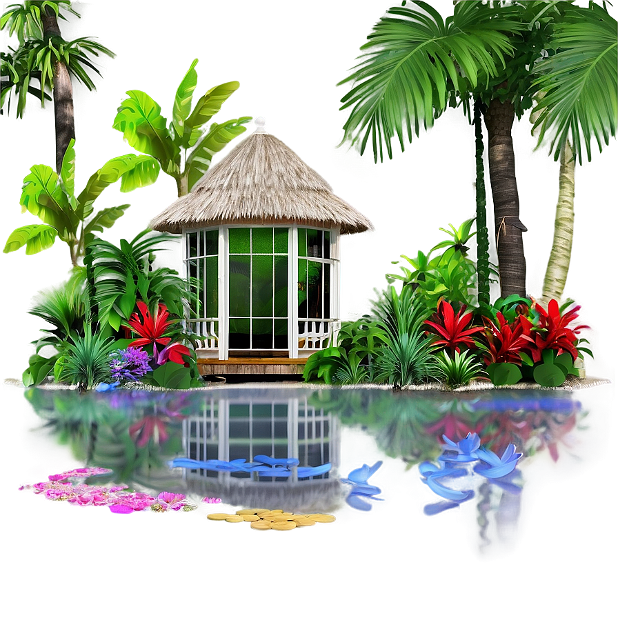 Tropical Garden Oasis Png Ndw