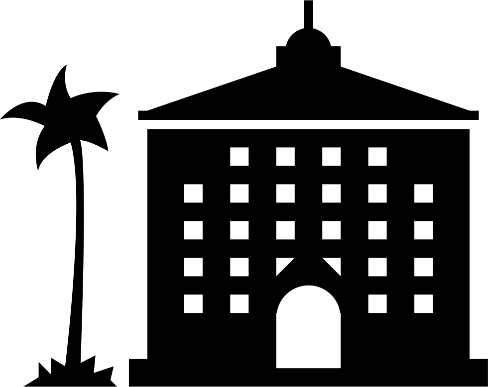 Tropical Hotel Silhouette PNG with transparent background