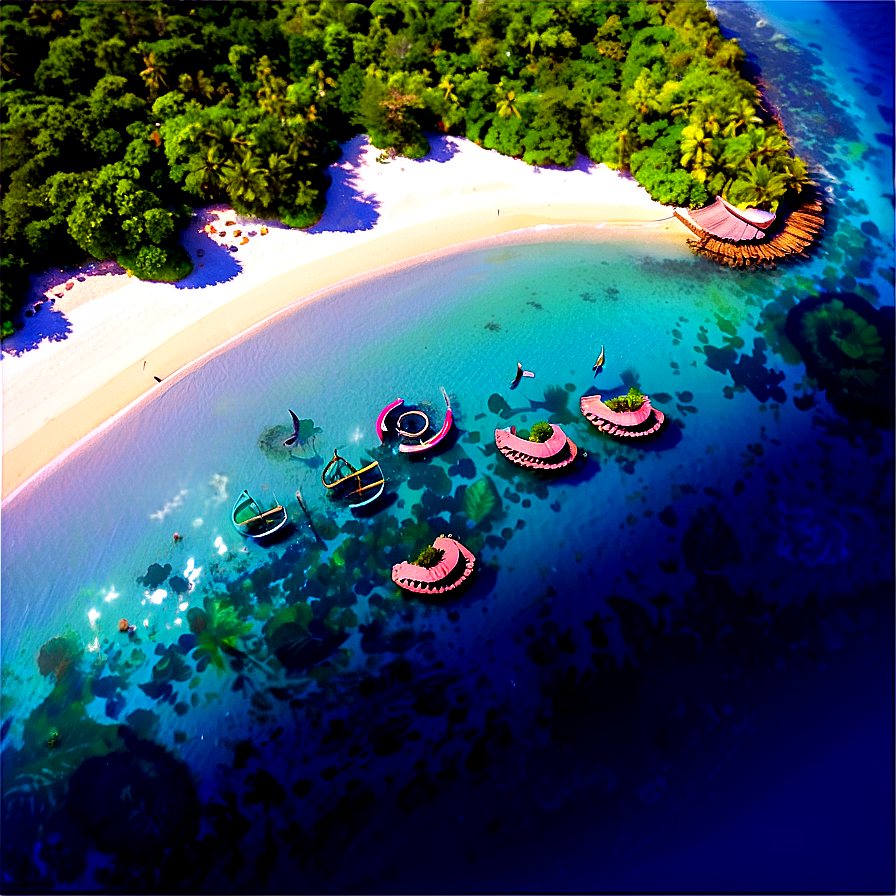 Tropical Island Aerial View Png 9