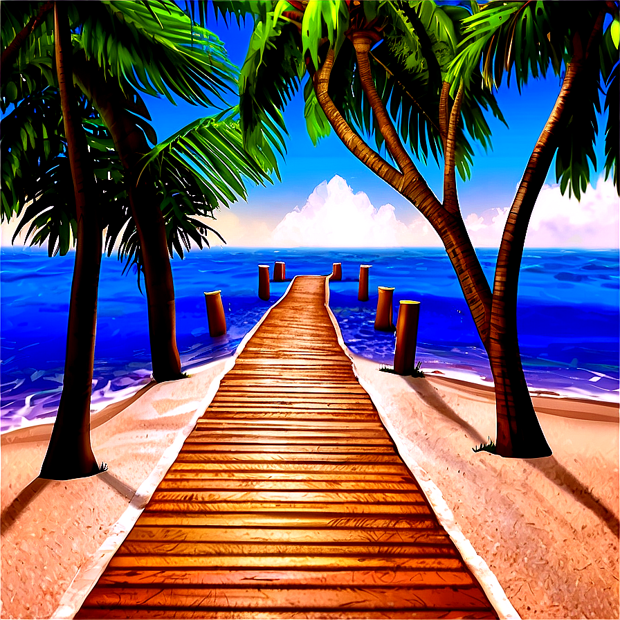 Tropical Island Beach Path Png Syw36