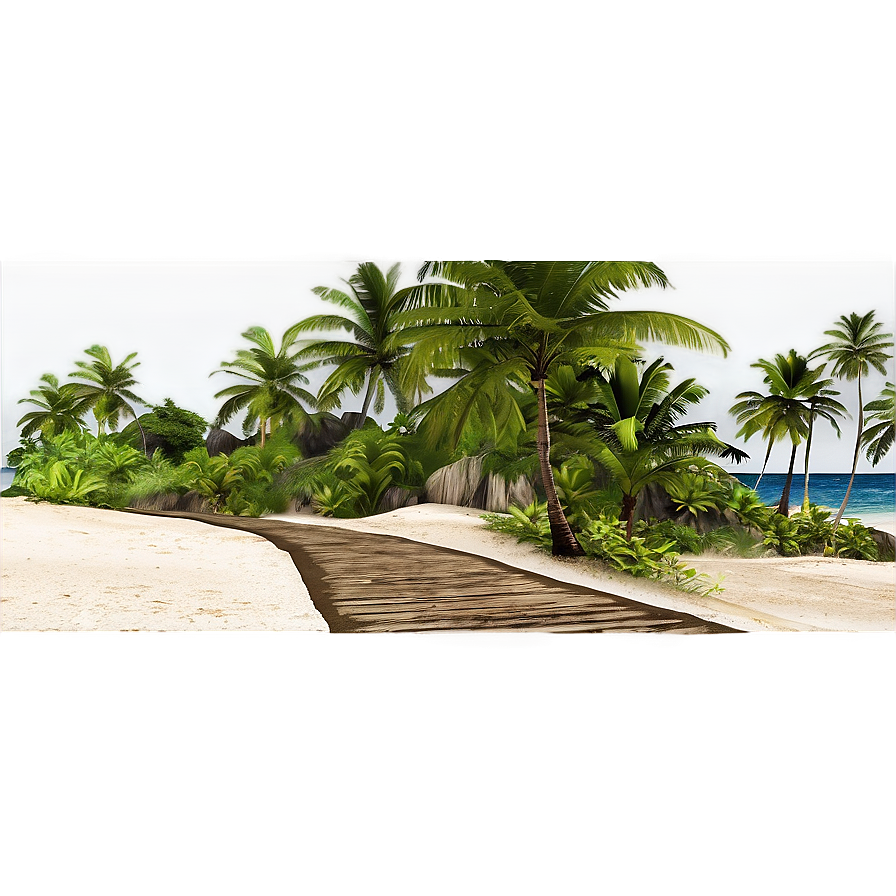 Tropical Island Beach Path Png Xkl